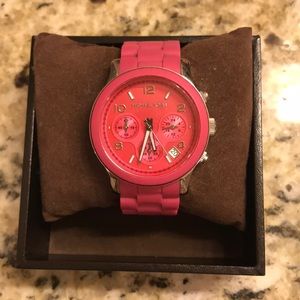Michael Kors Hot Pink Chronograph Watch